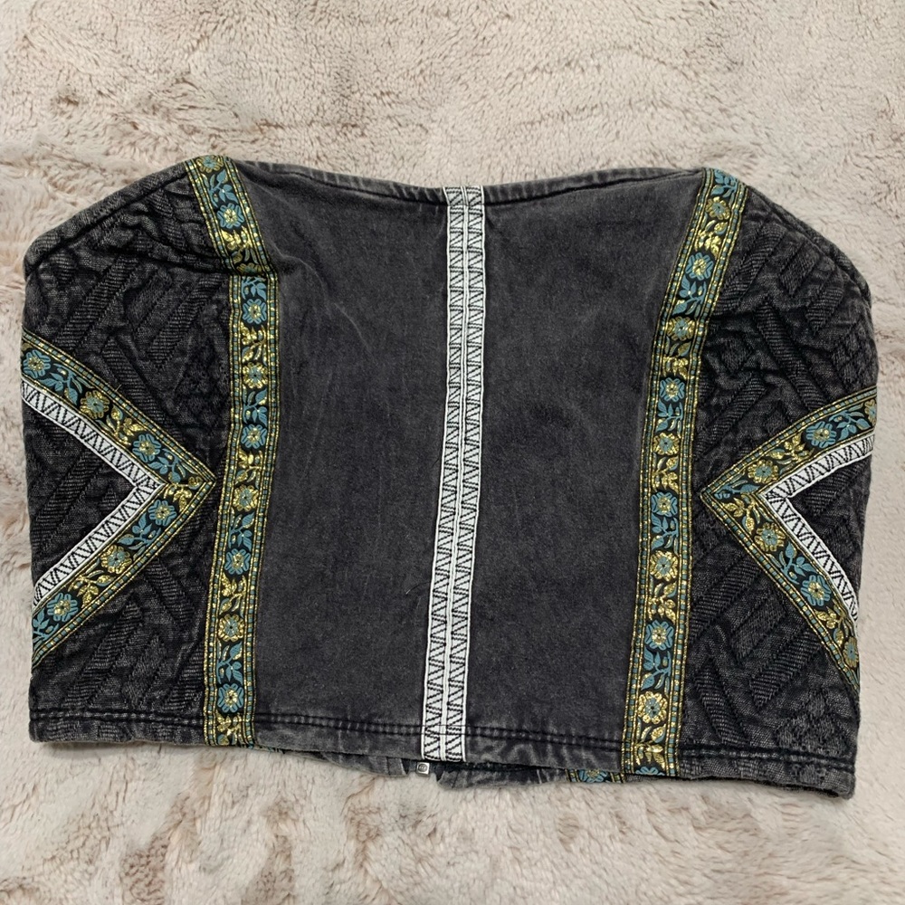 ecoté black denim tube top